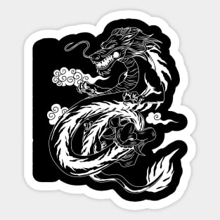 Chinese Black & White Dragon Unapologetic OFFICIAL Sticker